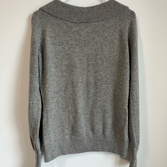 Ann Taylor Grey Wide Boat Neck Knit Sweater - Picture 3 of 7